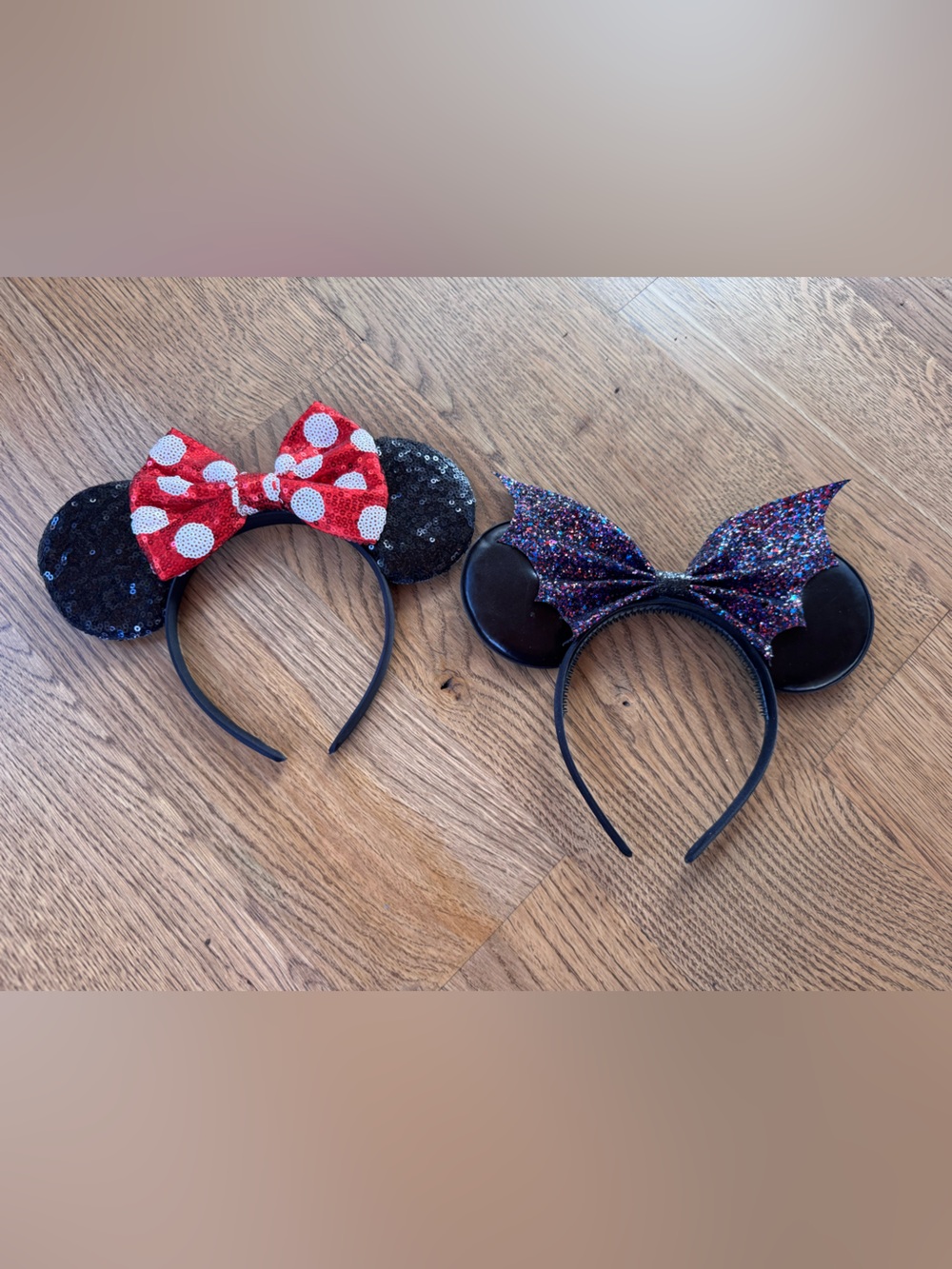 Set of 2 - Sequin Minnie Ears & Mickey Bat Ears